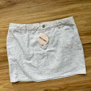 NWT White Denim Heathered Mini Skirt